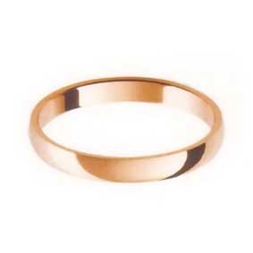 Rose Gold Wedding Ring with Half-Round Profile 2-5mm wide