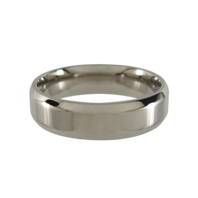 Titanium Ring with Bevelled Edges - Polished 6mm wide