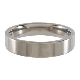 Titanium Wedding Ring Flat Polished 5mm wide