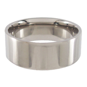 Titanium Wedding Ring Flat Polished 8mm wide