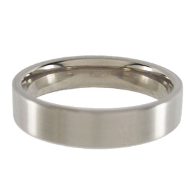 Titanium Wedding Ring Flat Brushed 5mm wide