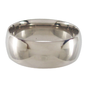 Titanium Wedding Ring Half-round Polished 8mm wide