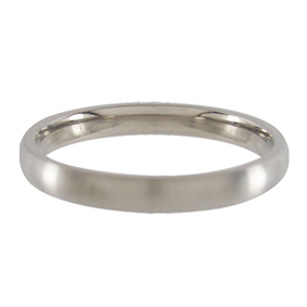 Titanium Wedding Ring Half-round Brushed 3mm wide
